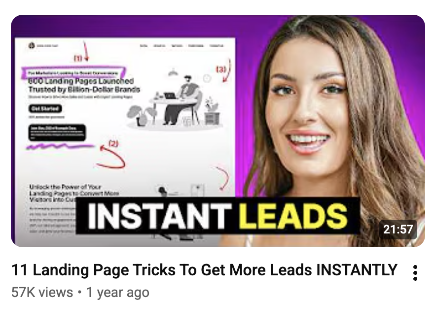 11 Landing Page Tricks To Get More Leads, 57K views