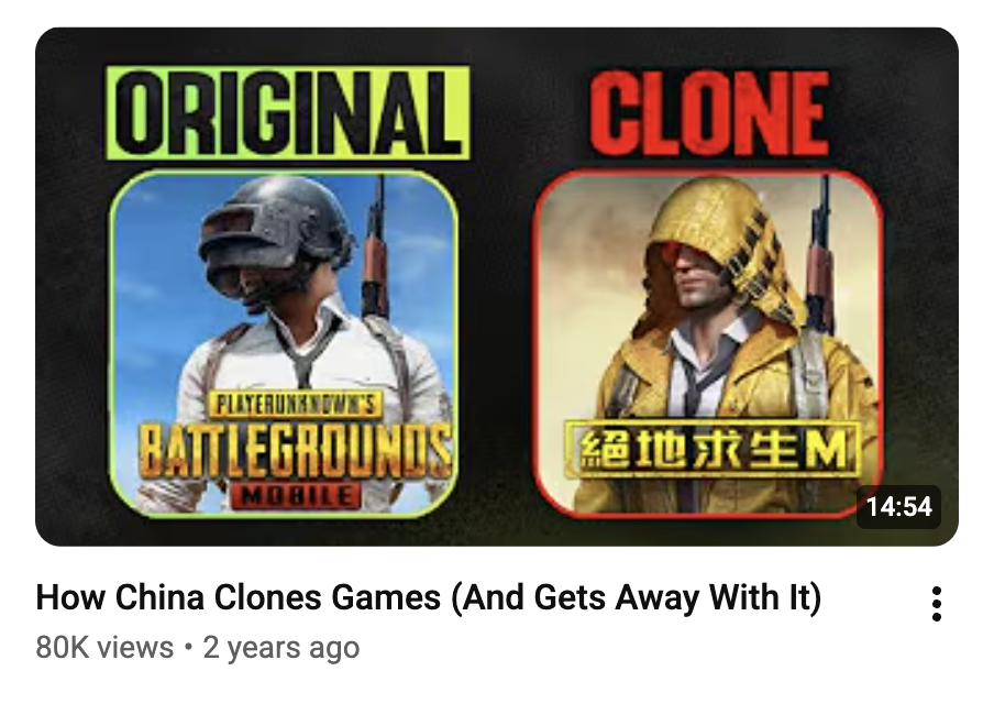 How China Clones Games, 80K views